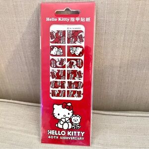 ❤️Kawaii Hello Kitty Red Nail Full Wrap Stickers Strip Decals Cartoon Characters